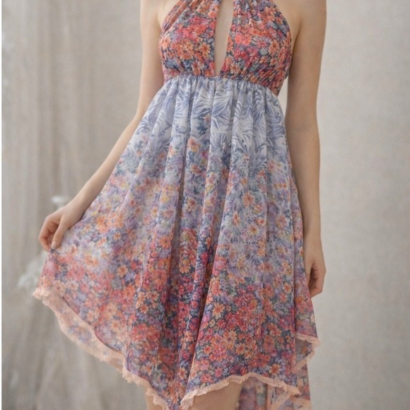 Victoria's Secret Dresses & Skirts - Vintage Victoria's‎ Secret Babydoll Dress M Sheer Floral Halter Coquette Fairy